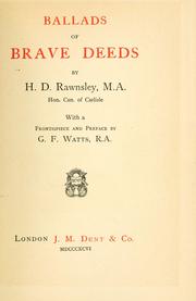 Cover of: Ballads of brave deeds