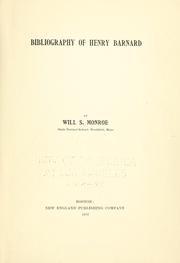 Bibliography of Henry Barnard by Will Seymour Monroe