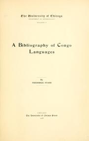 Cover of: A bibliography of Congo languages.