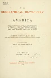 Cover of: Biographical dictionary of America ...