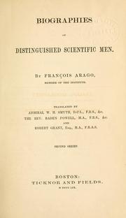Cover of: Biographies of distinguished scientific men. by Dominique François Jean Arago