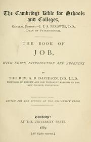 Cover of: Book of Job by ed. by A.B. Davidson. (Cambridge Bible)