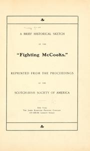 Cover of: A brief historical sketch of the "Fighting McCooks"