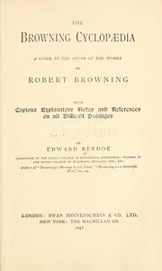 Cover of: Browning cyclopaedia: a guide to the study of the works of Robert Browning