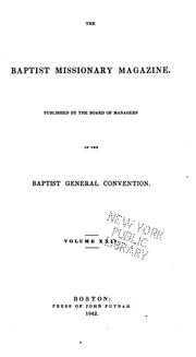 Cover of: The Baptist Missionary Magazine