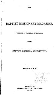 Cover of: The Baptist Missionary Magazine