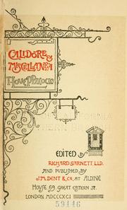 Cover of: Calidore & miscellanea [by] T. Love Peacock. Ed. by Richard Garnett.