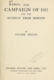 Cover of: The campaign of 1812 and the retreat from Moscow