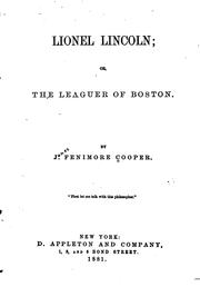 Cover of: Lionel Lincoln: or, The leaguer of Boston