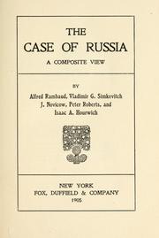 Cover of: The case of Russia: a composite view