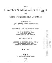 Cover of: The Churches and Monasteries of Egypt and Some Neighbouring Countries by Alfred Joshuah Butler , Basil Thomas Alfred Evetts, Aḥmad ibn ʻAlī Maqrīzī