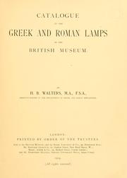 Cover of: Catalogue of the Greek and Roman lamps in the British museum.