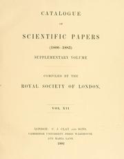 Cover of: Catalogue of scientific papers, 1800-1900.