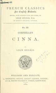 Cover of: Cinna.: [Edited by Leon Delbos]