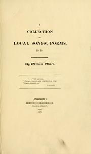 Cover of: A collection of local songs, poems, &c.
