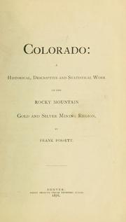 Cover of: Colorado by Frank Fossett