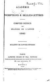 Cover of: Comptes rendus des séances - Académie des inscriptions & belles-lettres