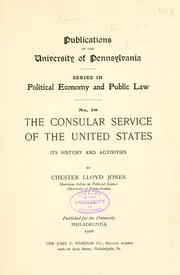 Cover of: consular service of the United States: its history and activities