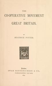 Cover of: The co-operative movement in Great Britain.