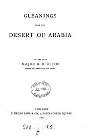 Cover of: Gleanings from the desert of Arabia