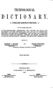 Cover of: Technologisches Wörterbuch, Deutsch-englisch-französisch: Gewerbe& Industrie ...