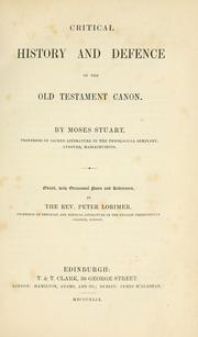 Cover of: Critical history and defence of the Old Testament canon