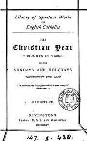Cover of: The Christian Year: Thoughts in Verse for the Sundays and Holydays Throughout the Year by John Keble