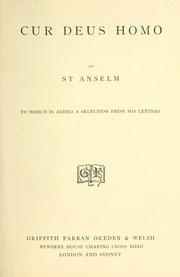 Cover of: Cur deus homo by Anselm of Canterbury