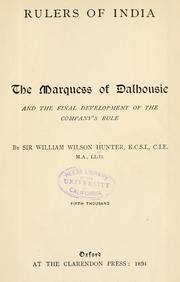 Cover of: The Marquess of Dalhousie by William Wilson Hunter