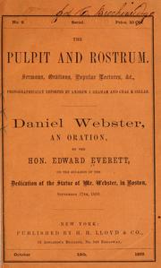 Cover of: Daniel Webster: an oration ...