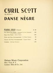Cover of: Danse nègre: op. 58, no. 5 piano solo (original)