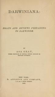 Cover of: Darwiniana: essays and reviews pertaining to Darwinism.