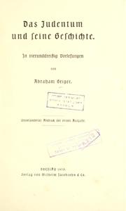 Cover of: Das Judentum und seine Geschichte in vierunddreissig Vorlesungen