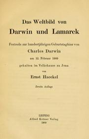Cover of: Das Weltbild von Darwin und Lamarck by Ernst Haeckel