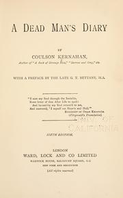 Cover of: A dead man's diary by Coulson Kernahan