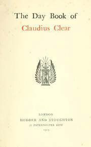 Cover of: day book of Claudius Clear