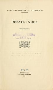 Cover of: Debate index.