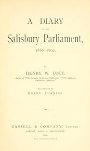 Cover of: A diary of the Salisbury Parliament, 1886-1892