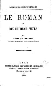 Cover of: Le roman au dix-huitième siècle by André Le Breton