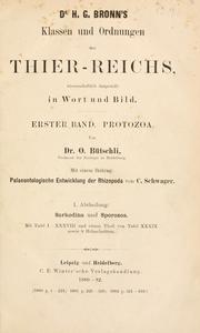 Cover of: Dr. H.G. Bronn's Klassen und Ordnungen des Thier-Reichs by Heinrich Georg Bronn