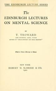 Cover of: The Edinburgh lectures on mental science