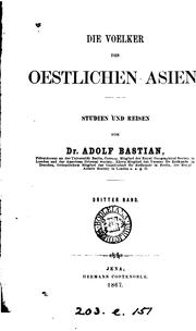 Cover of: Die Voelker des oestlichen Asien: Studien und Reisen