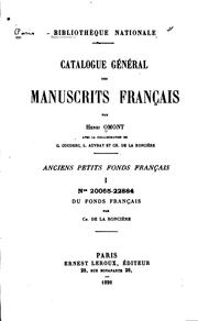 Cover of: Catalogue général des manuscrits français: Anciens petits fonds français by Bibliothèque nationale (France). Département des manuscrits.