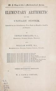 Cover of: Elementary arithmetic on the unitary system: intended as an introductory text-book to Hamblin Smith's Arithmetic