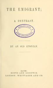Cover of: The emigrant |