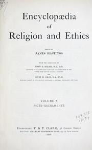 Cover of: Encyclopaedia of religion and ethics by 