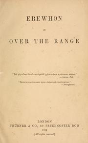Cover of: Erewhon, or, Over the range. by Samuel Butler