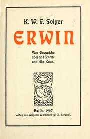 Cover of: Erwin by Karl Wilhelm Ferdinand Solger