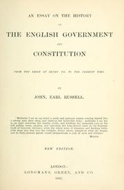 Cover of: An essay on the history of the English government and constitution from the reign of Henry VII to the present time ...