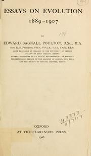 Cover of: Essays on evolution 1889-1907.